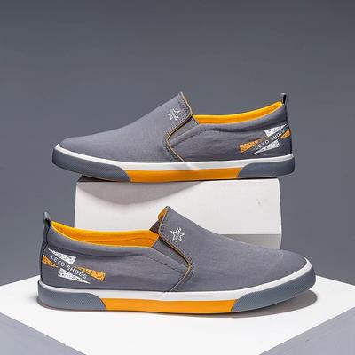 Körskor Herr Slip on Vulkaniserad Canvas Skor Herr Designer Flat Loafers Halkfria Casual Sneakers för Man