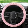 Soft Velvet Steering Wheel Cover Cute Hands Warm Fuzzy, Universal 15 Inch For Women Girls, Fit Vehicles, Sedans, SUVs, Vans, Trucks - Light Pink
