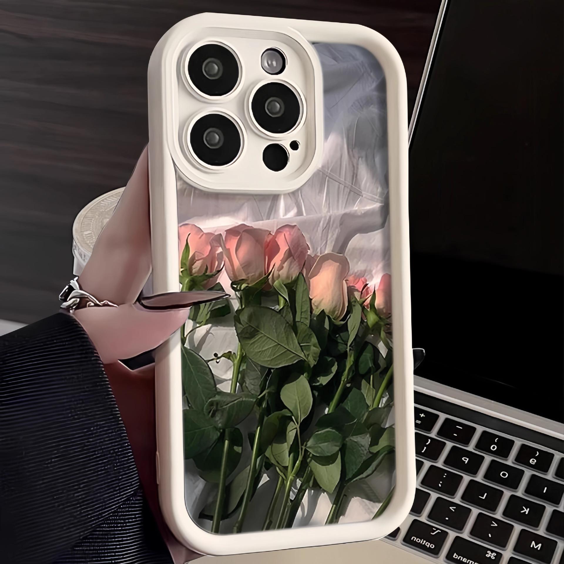 

For Apple 15promax Mobile Phone Case 11 for IPhone13 Protective Case 12mini Painted 16 Rose 14puls For iPhone6plus/6splus