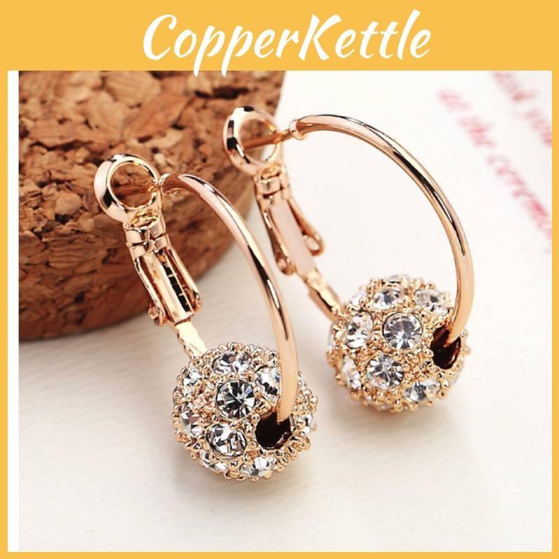 Lucky Alloy Ball Earrings For Womens Fashion Super Sparkling Elegant Exquisite