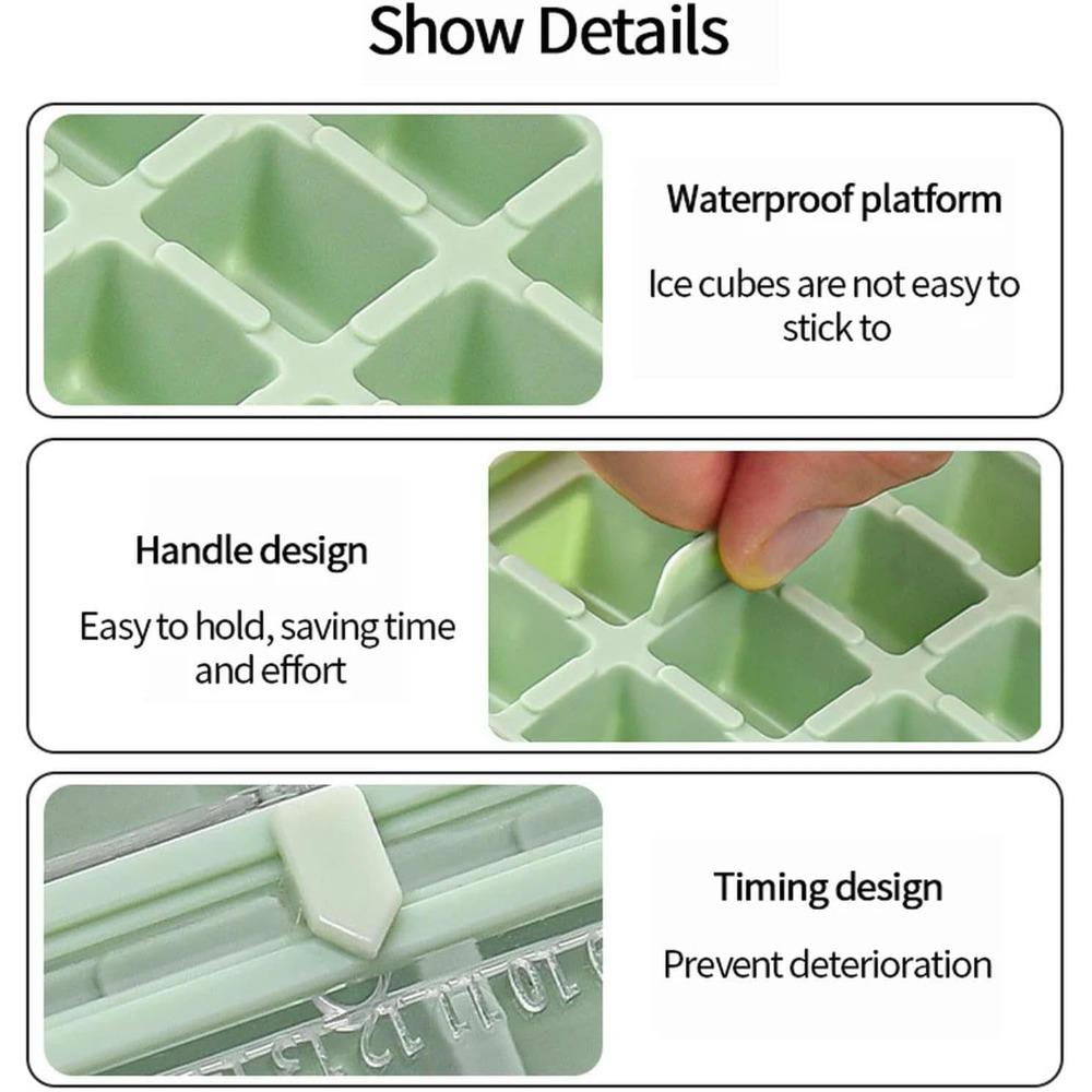 Press Type Ice Cube Tray With Storage Box Ice Maker Ice Box Ice Bucket Mould Fast Freeze Large Capacity For Beer Kitchen Gadget
