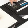 PU Leather Conference Folder with Clipboard Multiple Pocket Card Pocket Pen Slot Clipboard Business Document File Folder