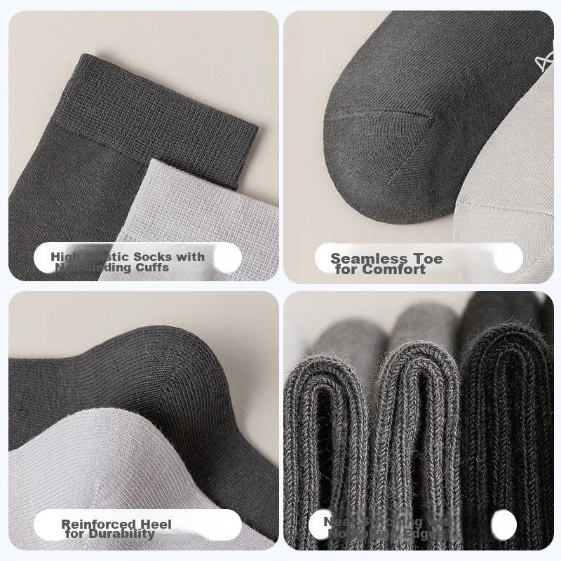 MIIOW Men's Socks, Mid-Calf Length, 100% Pure Cotton, Autumn And Winter, Iron-Printed, And Odor-Resistant, Boxed