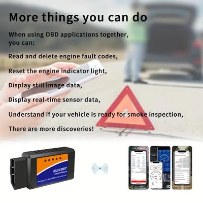 1PC ELM327 OBD2 V2.1 Bluetooth Car Diagnostic Scanner – Android/iOS Compatible Auto Fault Detection Tool