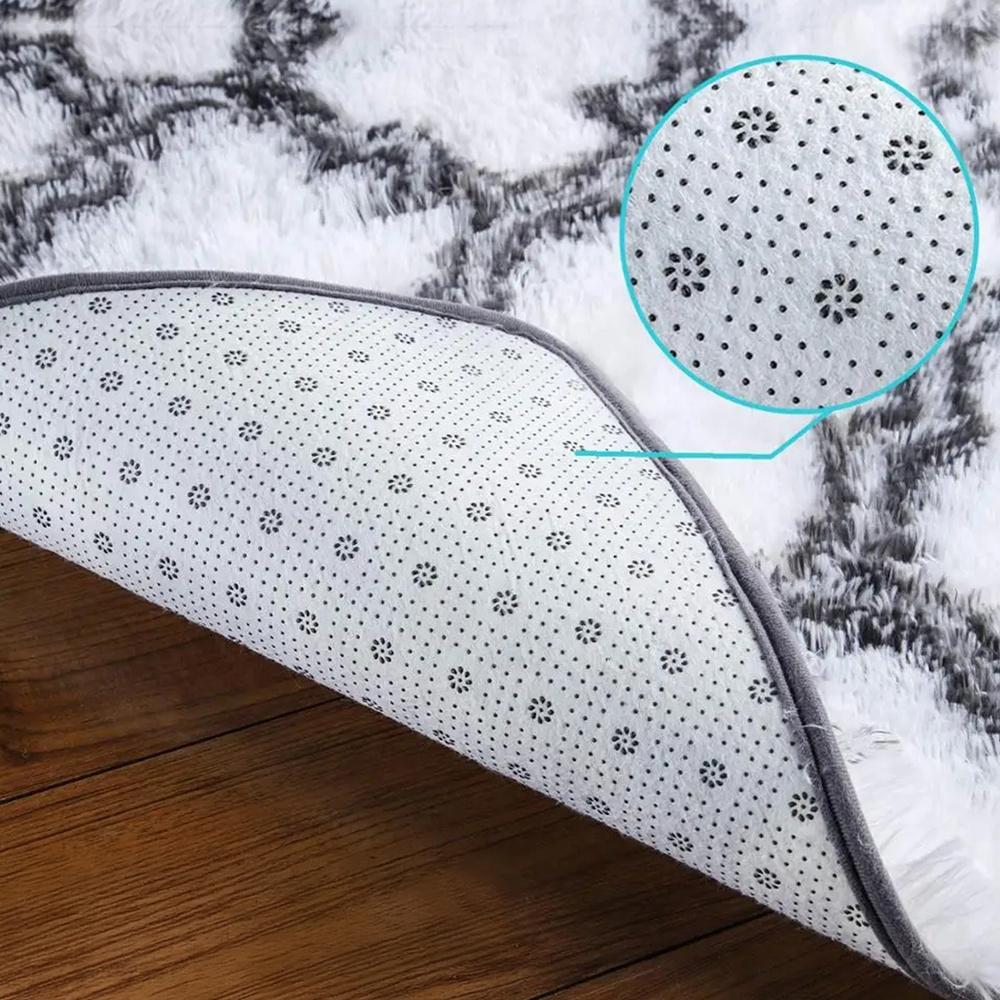 Dywan do salonu shaggy DECOR antypoślizgowy miękki puszysty modny 100x150 White Lantern