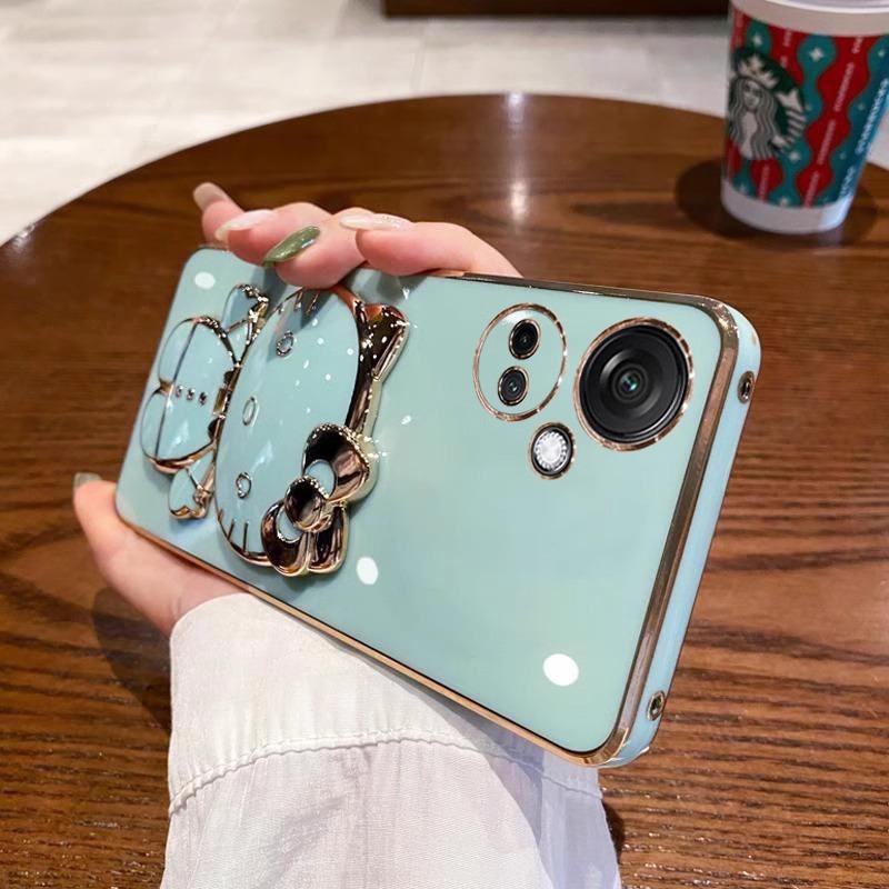oppoK11X Mobile Phone Case Electroplated KT Cat Bracket Makeup Mirror K1Pro Silicone Soft Case Protective Case K11