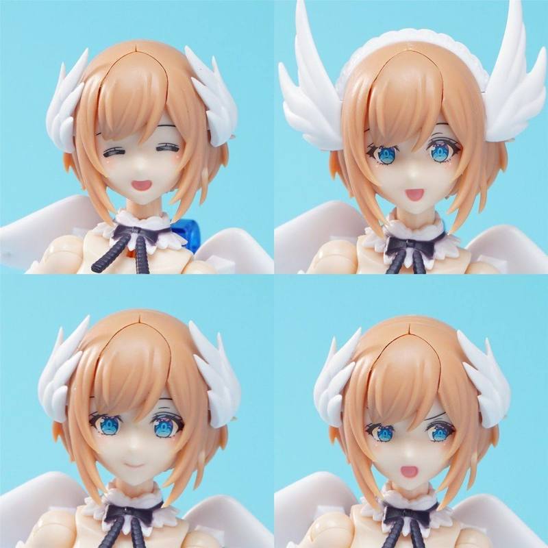 Feathery Six-Winged Little Angel Dual Body Units Acrylic Bonus Edition Interchangeable Faces Assembly Model  Action Figure Model