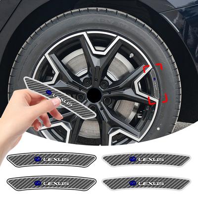 4 Stück Auto Radnaben Felgen Aufkleber Auto Dekor Decals Kohlefaser Aufkleber Für Lexus EX300H RX450H IS300H ES300H NX RX GS Al20 LX GX