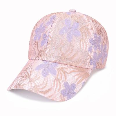 Hat Women's Summer Net Hat Sunscreen Floral Duck Tongue Hat Splicing Lace Breathable Sunshade Baseball Hat New Sun Hat