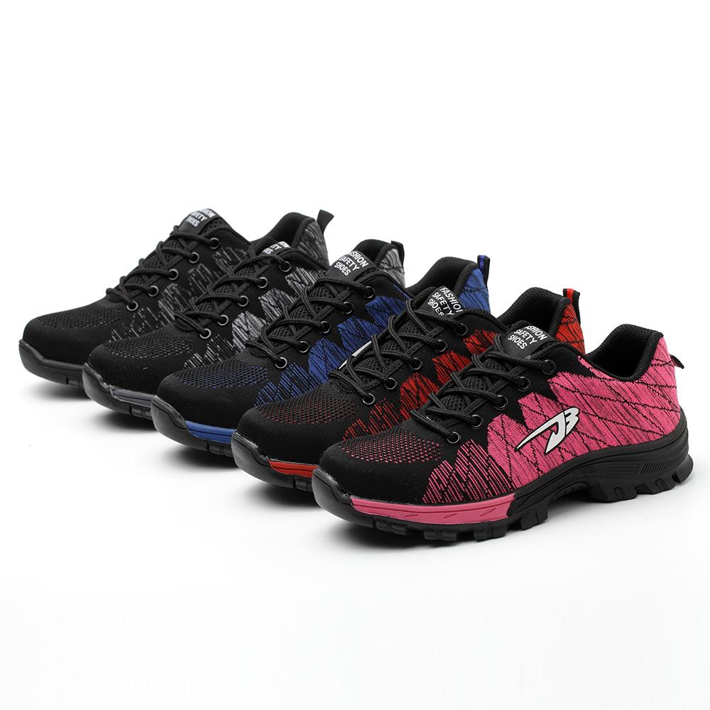 JB536 Heiß verkaufende leichte Sicherheitsschuhe Anti-Quetsch-Anti-Durchstich Mesh-Sicherheitsschuhe Sommer Atmungsaktiv Damen Sportschuhe