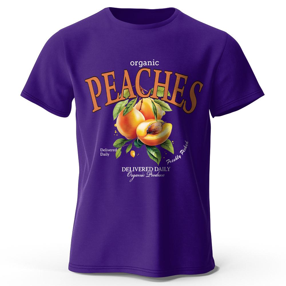 Leichtes gelbes Pfirsich-Grafik-T-Shirt - Zarter Aquarellstil Atmungsaktives & trendiges Sommeroberteil