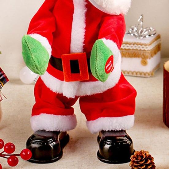 Šťastný twerkující Santa Claus panenka Vtipná tančící animovaná vánoční plyšová hračka Elektrická hudba zpívající Santa Claus Vánoční dekorace