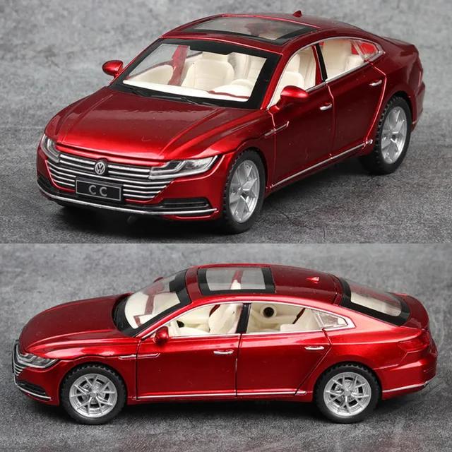 

1:32 CC VW Volkswagen CC Литий під тиском Масштаб Метал іграшкові Моделі автомобілів 6 Дверей, що відкриваються Модель Звук і Світло Відтягування Іграшки-позашляховики для дітей червоний