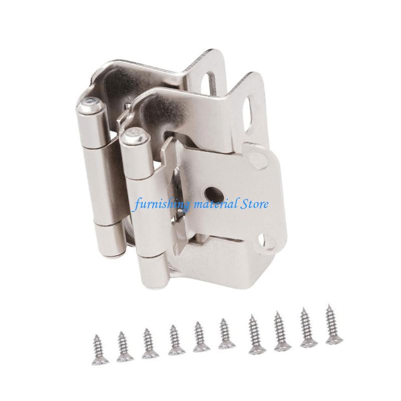 Y5GD 2pcs Closing Kitchen Cabinet Hinges Antique Steel 1/2Inch Overlays Daily Use