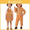 Christmas Gingerbread Cosplay Pajamas And Apron For Kids With Zipper Closure For Holiday Sleepwear