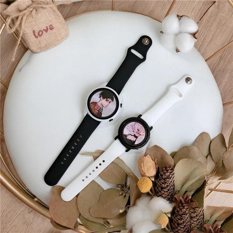 Case+Strap for Samsung Galaxy Watch 7 5 6 40mm 44mm Silicone Band 20mm Bracelet Tempered Glass Screen Film Case Protector Cover