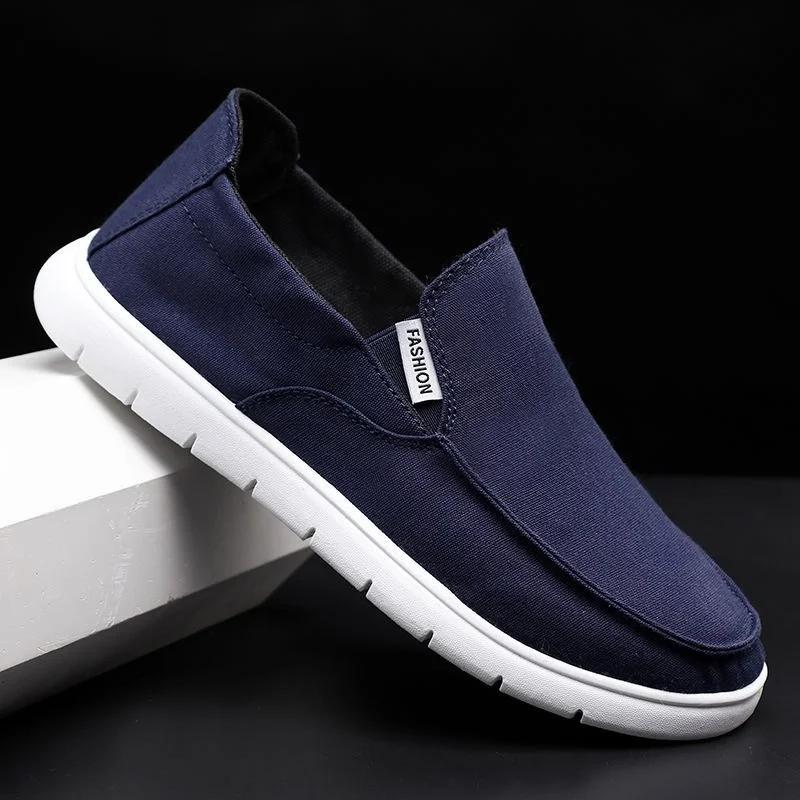 XIHAHA New Fashion Summer Man Canvas Shoes Breathable Lightweight Comfortable Men Shoe Casual Lazy Flat Cloth Male Shoes