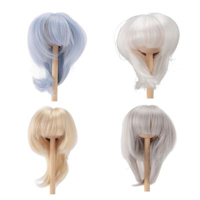 Puppe Kurze Gerade Perücke Weich Bequem Realistisch 1/4 Puppenperücken Synthetisches Haar für 18,5-21cm Kopf C