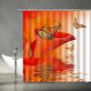 Pink Flower Butterfly Shower Curtain Natural Garden Landscape Home Fabric Bathroom Decoration Shower Curtain With Hook