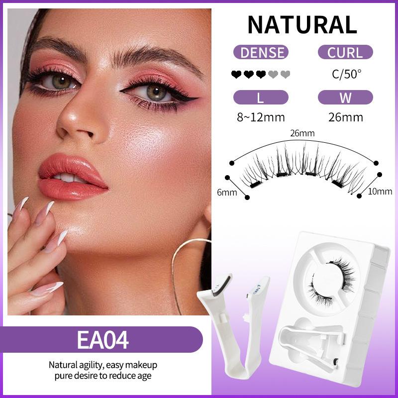 Magnetic Eyelash Set, One Pair, Glue-Free, Ultra-Natural Faux Mink Lashes