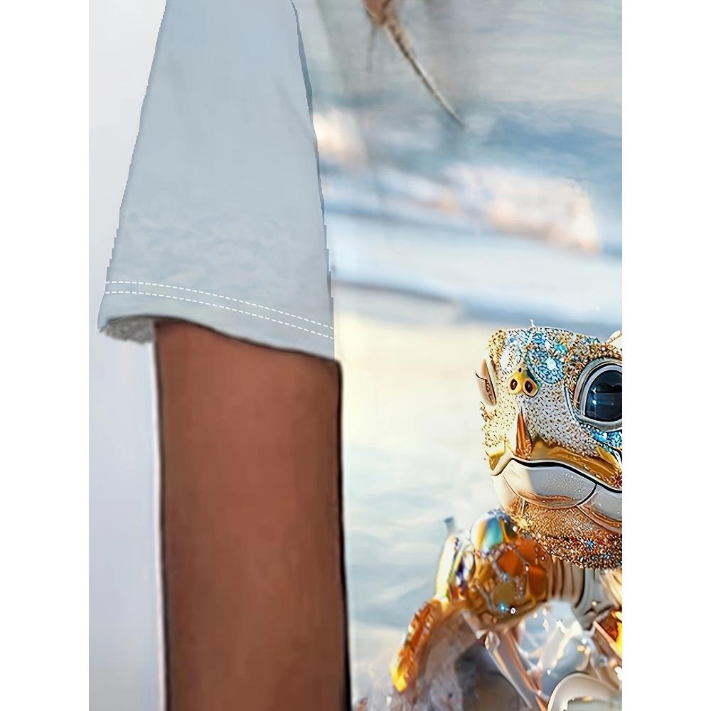 Women's Tee - Iridescent Sea Turtle Graphic, Shimmering Ocean Animal Design for Casual Daily Wear