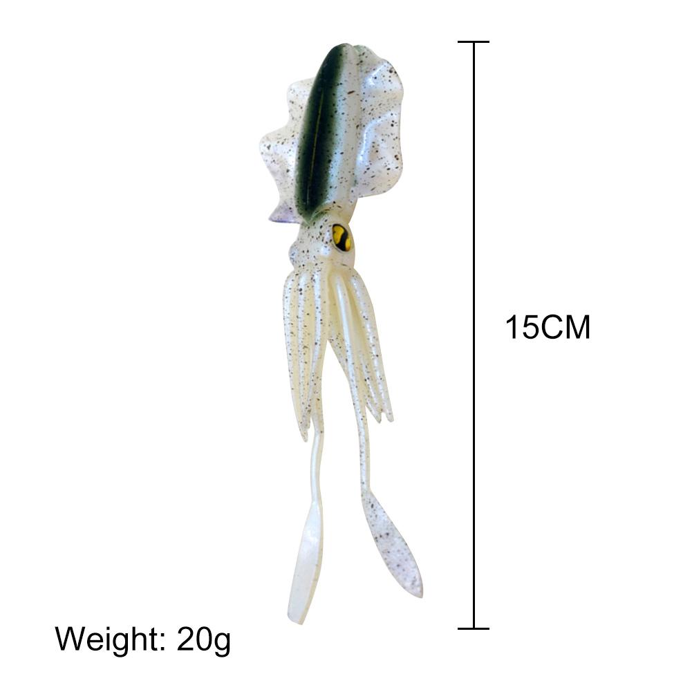 Artificial Floating Octopus Bait 15.5cm Glowing Soft Octopus Bait 3D Eyes Snapper Fishing Soft Lures Outdoor Fishing Accessories