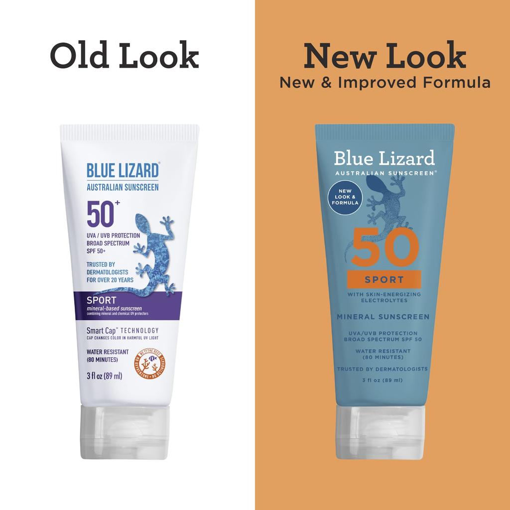 Blue Lizard Australian Sunscreen, Sports Mineral Sunscreen, SPF 50, 89 ml (3 fl oz)