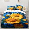 3D Sunflower Printing Set Bedding Floral Pattern Three-piece Set Living Room Bedroom Home Decoration Pillowcase Quilt Cover Gift