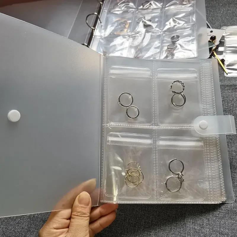 Anti-oxidation Jewelry Storage Albums Desktop Drawer Organizer BoxesTransparent Necklace Bracelet Ring Book Holder Jewelry Bag