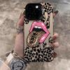 European American Leopard Print Lips   Laser Cut PC Mobile Phone Case iPhone 16Pro 11X Plus 11Xsmax/Plus Protector