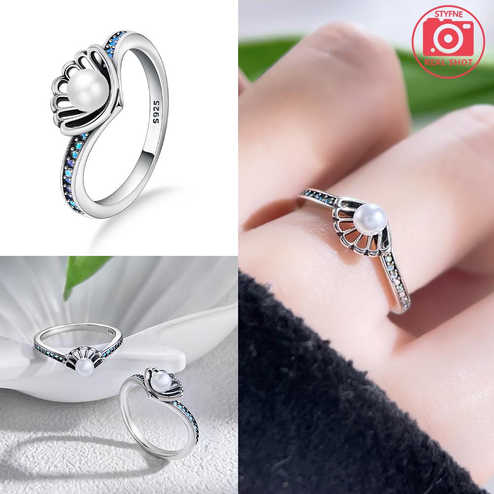 Den svatého Valentýna 925 Sterlingového stříbra Černý & Růžový Srdce Lesklé Zirkonové Prsteny Trendy Prsten pro Ženy Dárek Lásky DIY Jemné Šperky