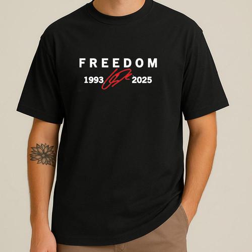Freedom Red Signature Tričko Charlieho Kirka, Pocta Víra Křesťanská 1993-2025 Tričko Grafická Trička Retro Streetwear Vysoká kvalita