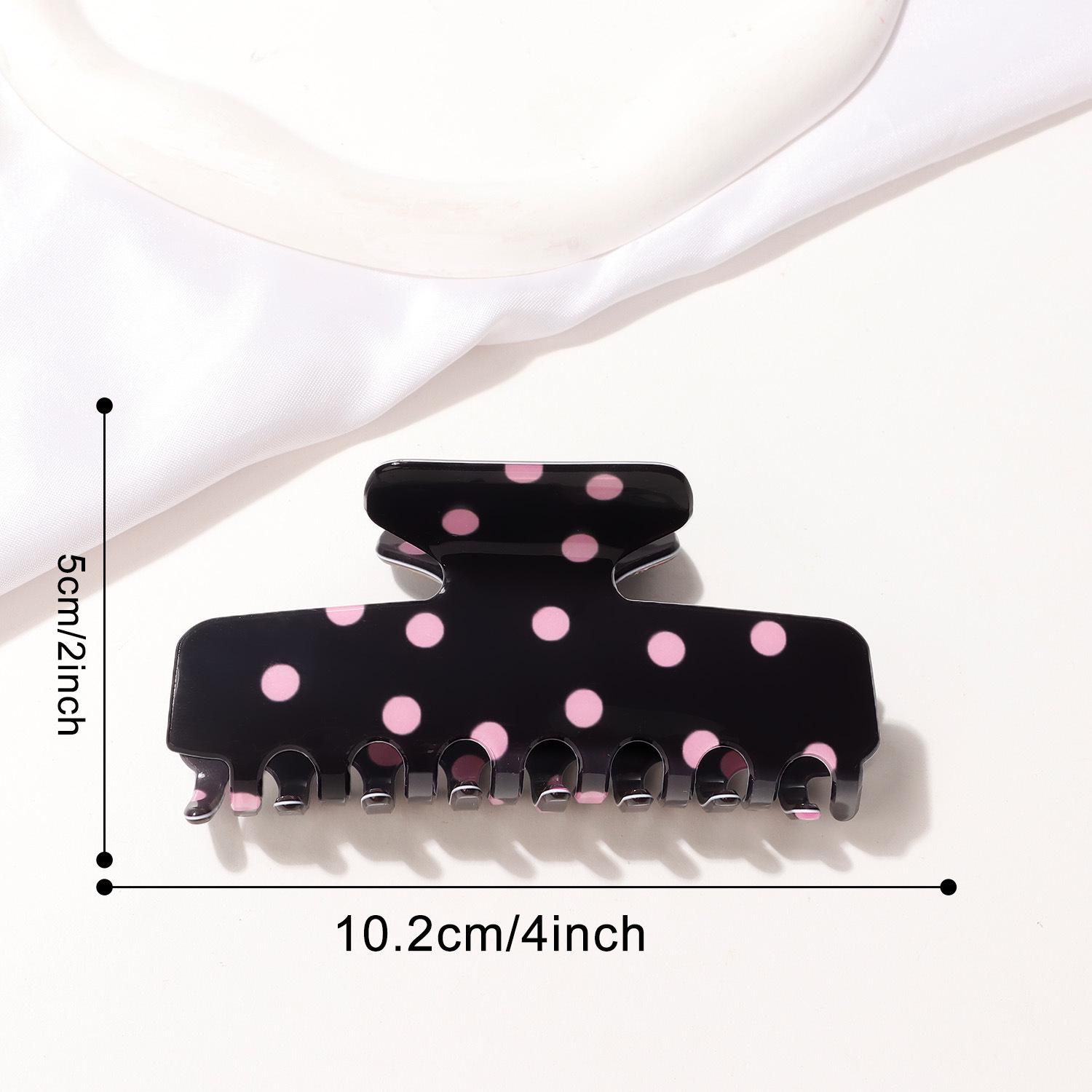 

Женская прямоугольная заколка для волос с акульим зажимом и горошек Bamboo Yao