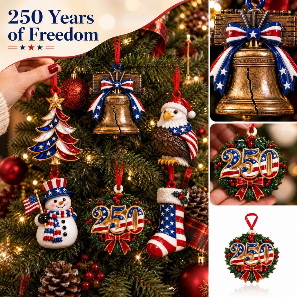 US 0th Anniversary Commemorative Hanging Ornament, Patriotic Holiday Decoration for Home