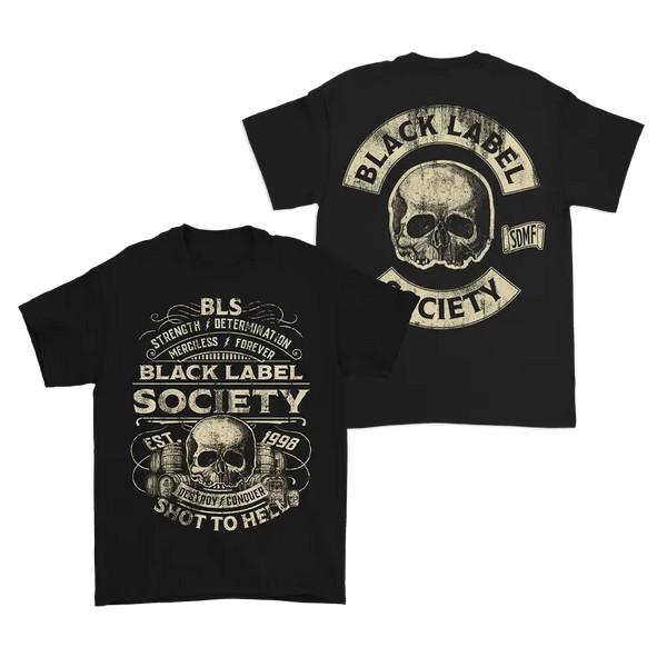 Black Label Societs Script Shot To Hell SDMF Vintage T-Shirt Reprint XXL
