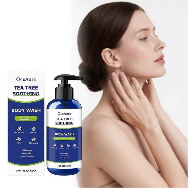 Natural Tea Tree Body Wash Pump Soothes Itching Healthy Skin Hypoallergenic