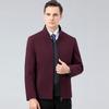 Men's Cotton Stand Collar Jacket - Business Casual, Mid-Age Dad Wear, 2024 Autumn/Winter, Loose Outerwear