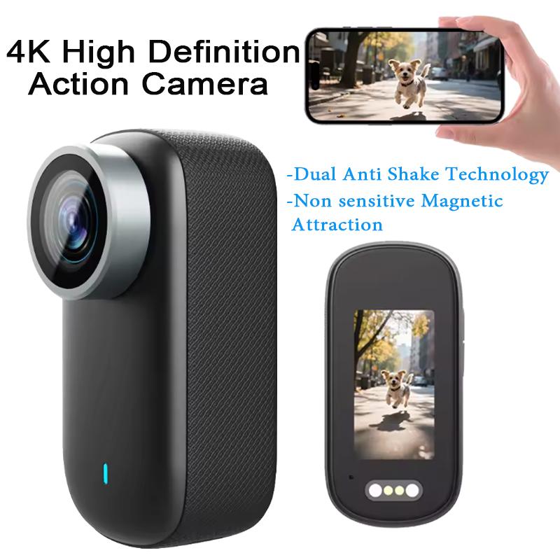 4K WiFi Bodycam Action Bike Camera WiFi Smart Image Stabilization Cycling Camera Magnetic Thumb Sports Cam Portable Helmet Cam