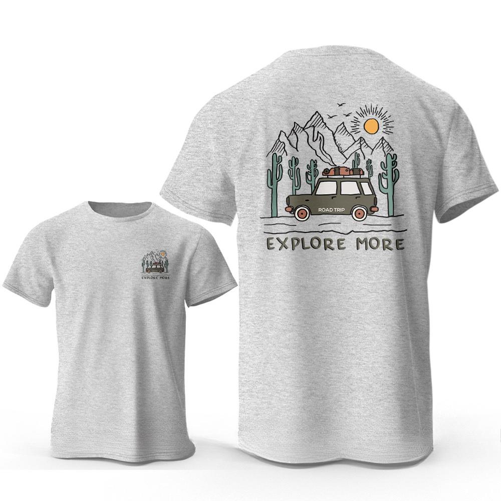 Explore More Printed Tshirt Cotton Adventure Graphic Tees For Unisexs Clothing Unisex 2026 Summer New Tops Wanderlust Streetwear