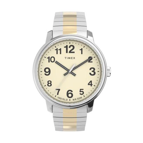 

Timex Men s EasyReader Watch, Two-Tone/Silver-Tone/Cream, 43mm, Timex Men s EasyReader Watch