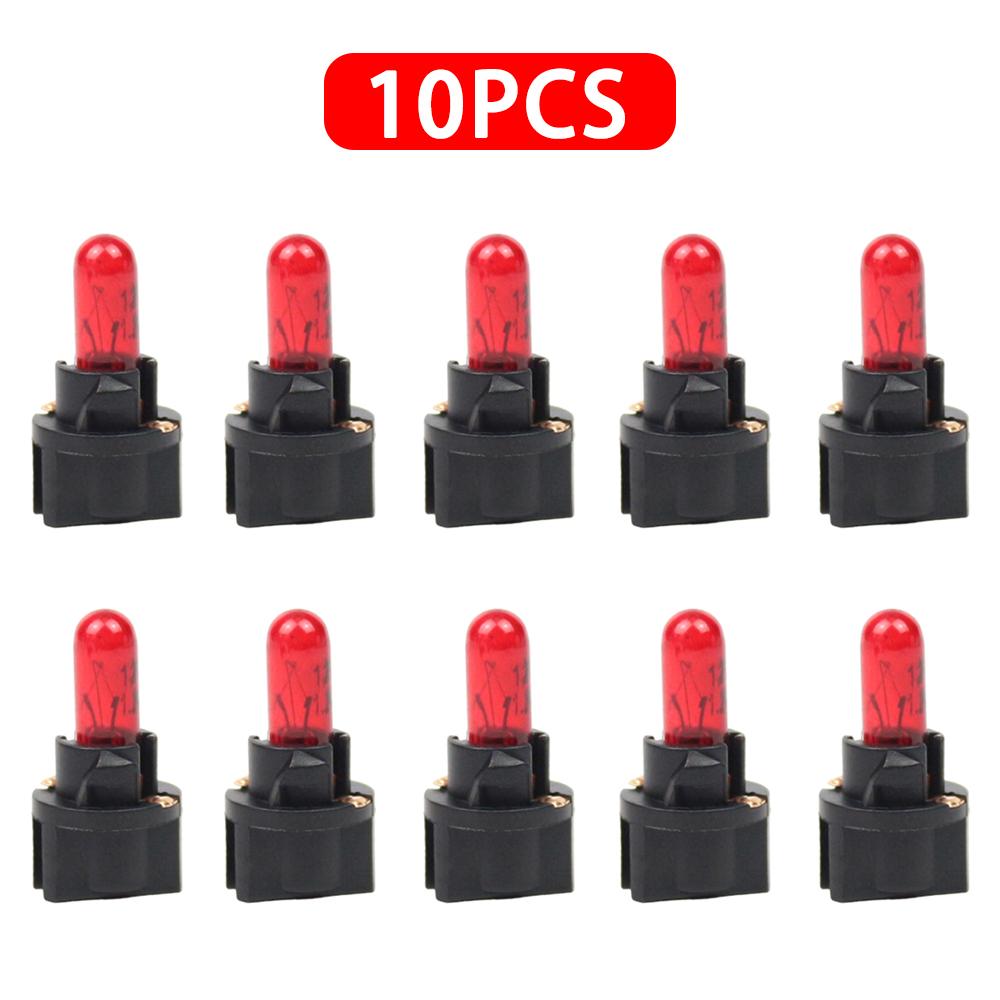 10pcs T5 Car Interior Bulb Auto Dashboard Warning Indicator Dashboard Light Bulbs Auto Interior Indicator Lamp
