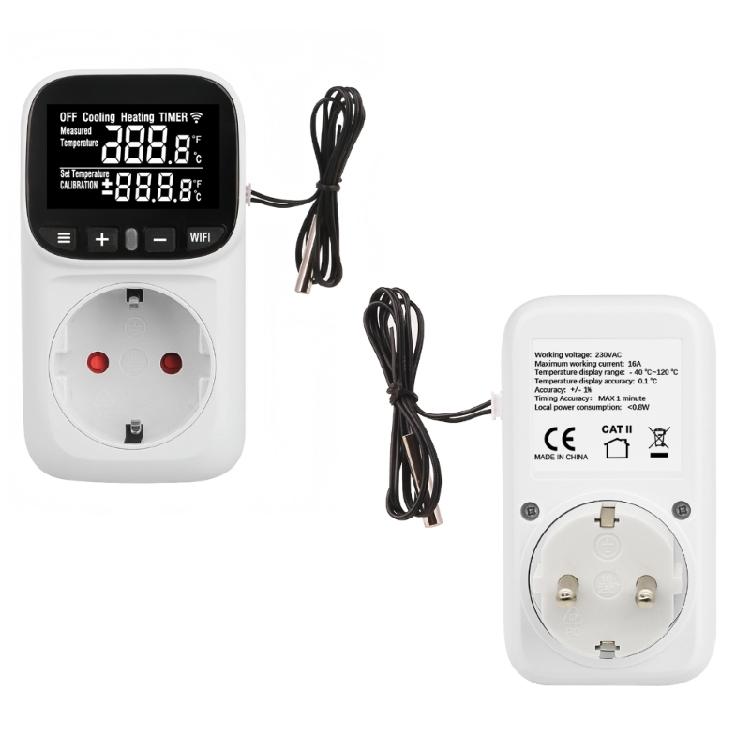 Heating Cooling Thermostat With Timer Switches Digital Temperature Controllers Socket Plugs in Thermostat Outlet