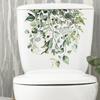 Green Plant Leaves Bathroom Toilet Sticker WC Closestool Wall Sticker Self Adhesive Mural Beautify Flower Home Decoration Decals
