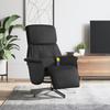 Vidaxl Reclining Massage Chair with Footrest, Black, Fabric