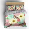 "Floral and Butterfly Decorative Set" kid's and adults' bedroom decor Exquisite three-piece bedding set gift