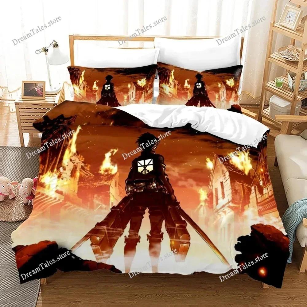 New Attack on Titan Bedding Set Single Twin Full Queen King Size Attack on Titan Bed Set Children Kid Bedroom Duvet Cover Sets96
