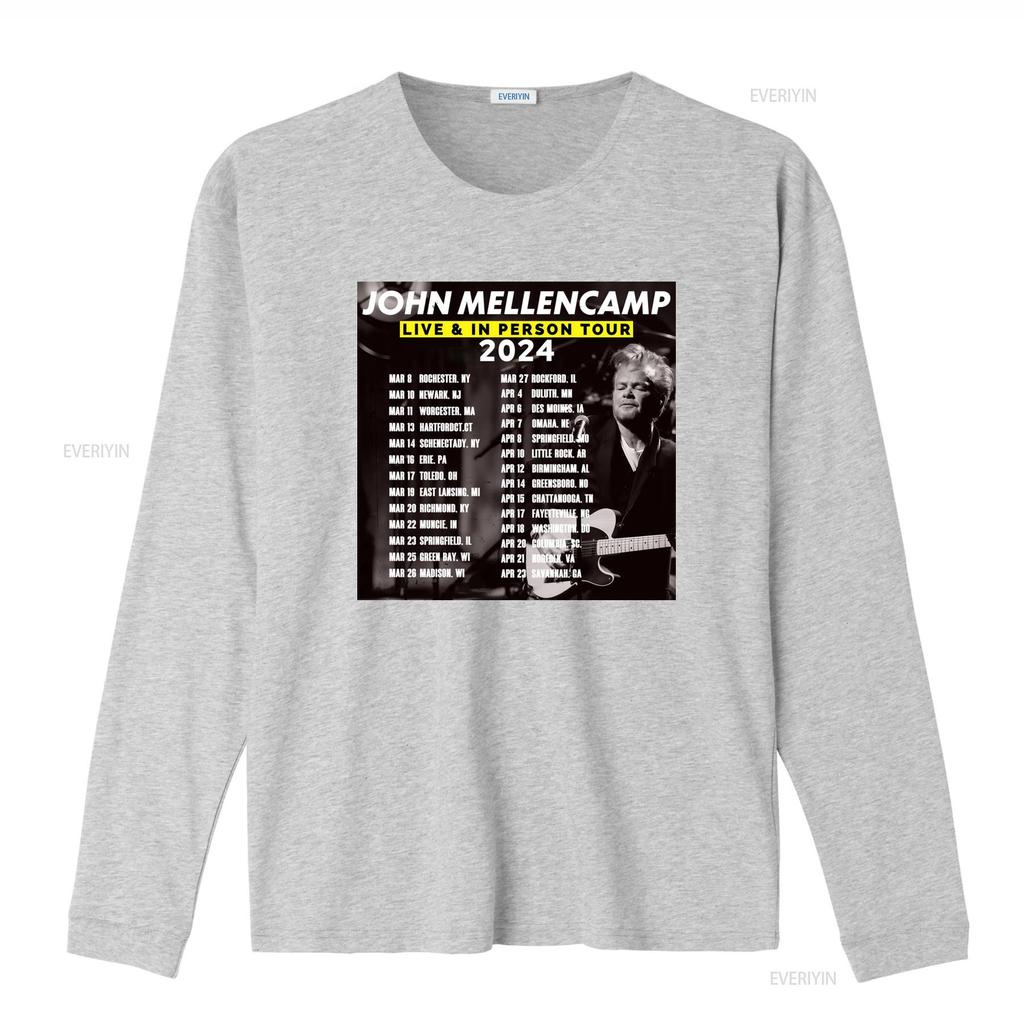 2024 John Mellencamp Live In Person Tour T Shirt 100 Cotton For Fans Music Lover Vintage Washed Breathable Designer Clothes