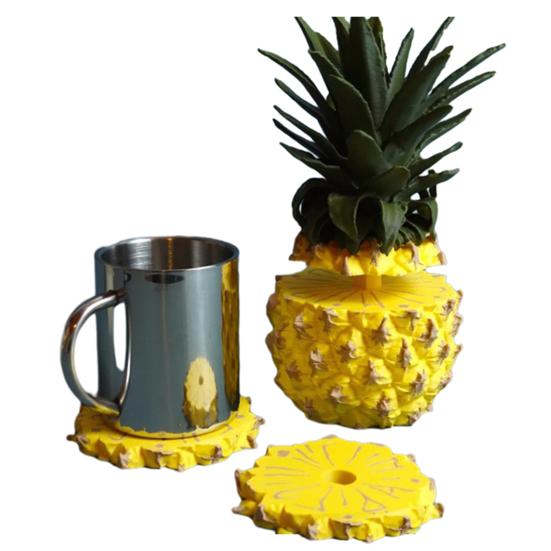 3D Pineapple Decorative Coasters Set Creative 3D Pineapple Design Coasters Protect Table