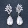 Exquisite Light Luxury Imitation Pearl Earrings, Fashionable Water Drop-shaped Jewelry, Micro-inlaid Zircon Premium Earrings