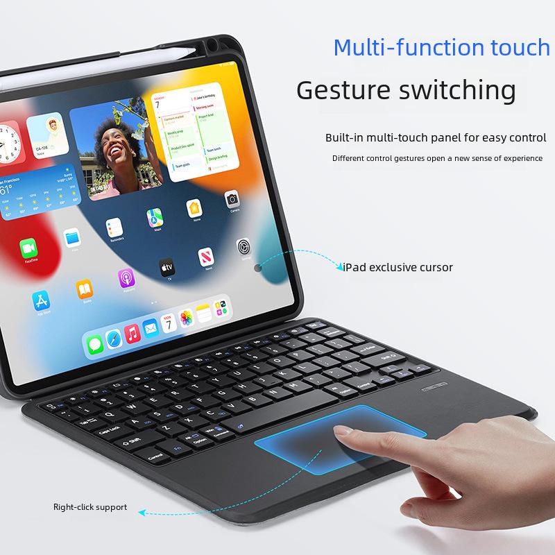 Wireless Bluetooth Keyboard and Magnetic Protective Cover for iPad Pro 11 and Air 6 (2024).